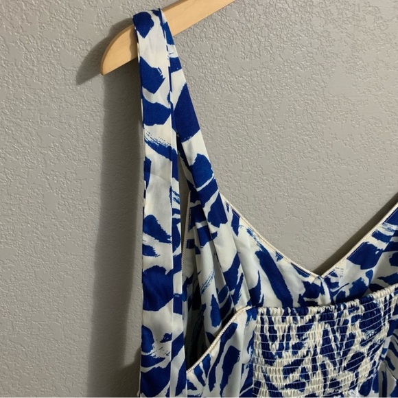 NEW Alexis Blue Botanical Asymmetrical Hem Designer Dress Size 1X - Picture 5 of 11